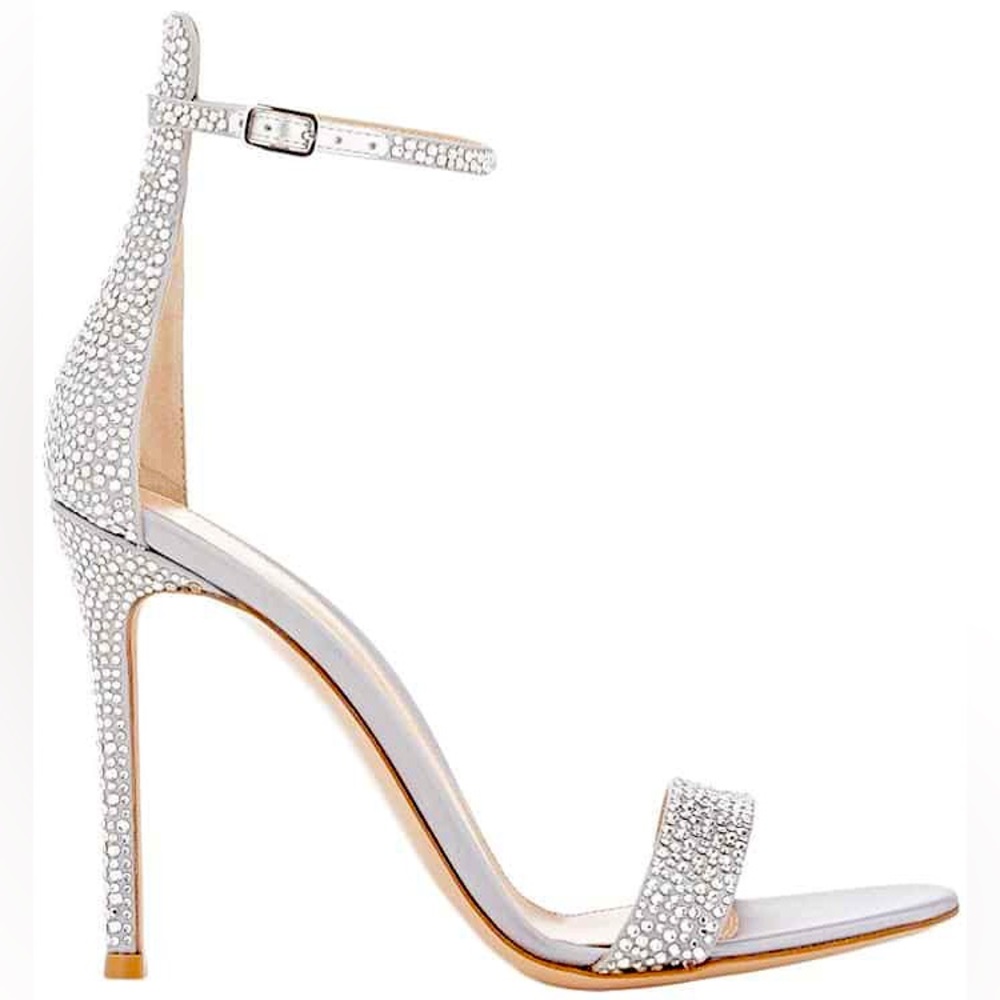 Gianvito Rossi Glam Crystal Portofino Satin Sandals
